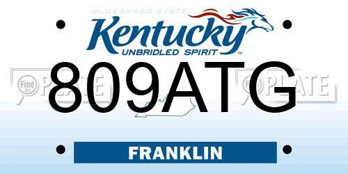 809ATG Kentucky License Plate