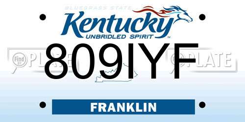 809IYF Kentucky License Plate