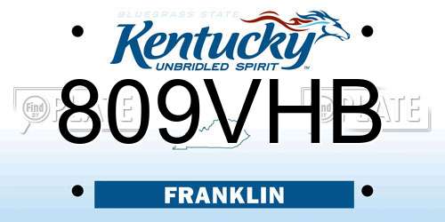 809VHB Kentucky License Plate