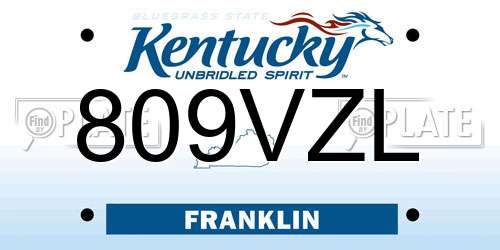 809VZL Kentucky License Plate