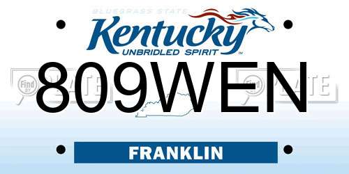 809WEN Kentucky License Plate