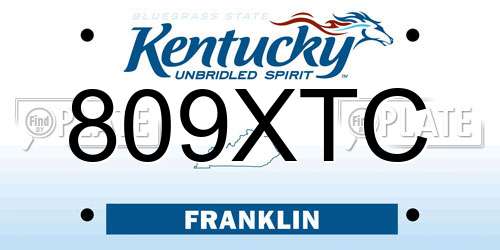 809XTC Kentucky License Plate