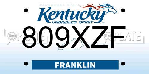 809XZF Kentucky License Plate