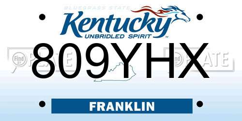 809YHX Kentucky License Plate