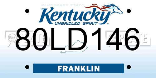 80LD146 Kentucky License Plate