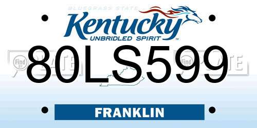 80LS599 Kentucky License Plate