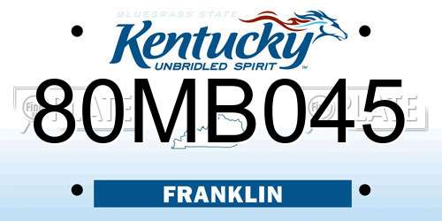80MB045 Kentucky License Plate