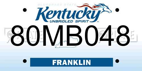 80MB048 Kentucky License Plate