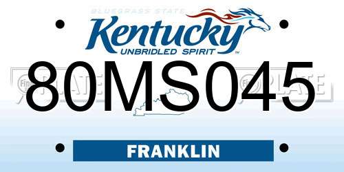 80MS045 Kentucky License Plate