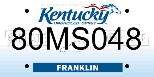 80MS048 Kentucky License Plate