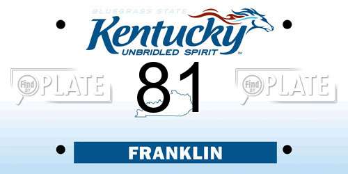 81 Kentucky License Plate