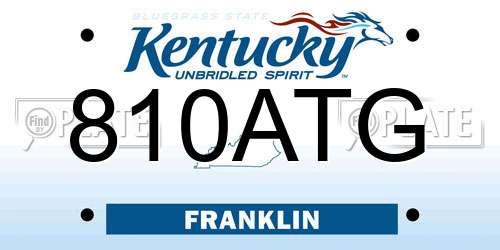 810ATG Kentucky License Plate