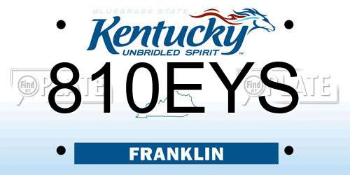 810EYS Kentucky License Plate