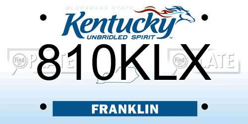 810KLX Kentucky License Plate