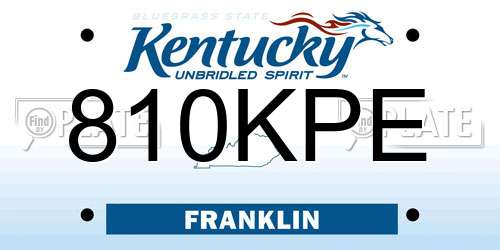 810KPE Kentucky License Plate