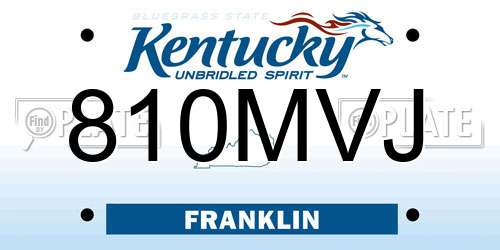 810MVJ Kentucky License Plate