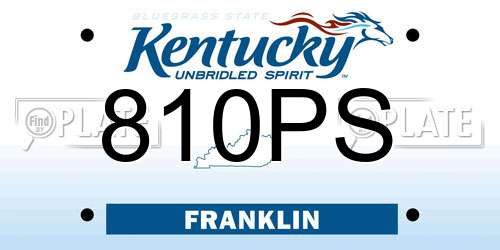 810PS Kentucky License Plate