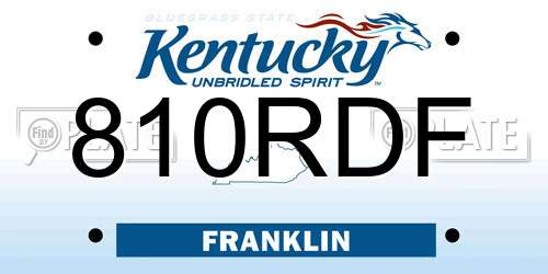 810RDF Kentucky License Plate