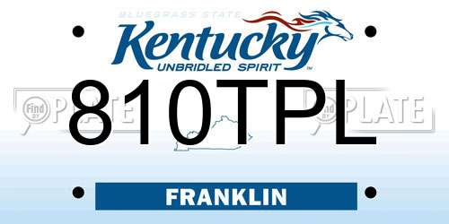 810TPL Kentucky License Plate