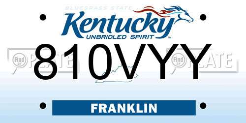 810VYY Kentucky License Plate