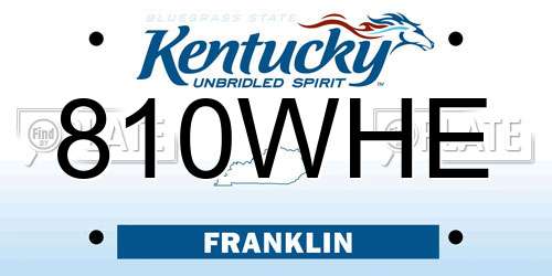 810WHE Kentucky License Plate