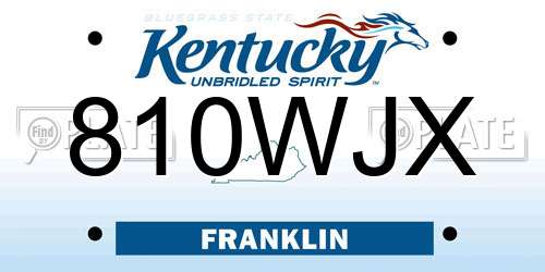 810WJX Kentucky License Plate
