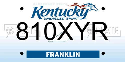 810XYR Kentucky License Plate