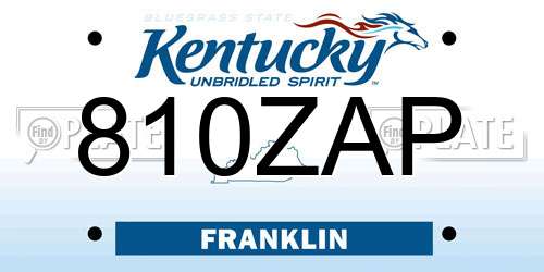 810ZAP Kentucky License Plate