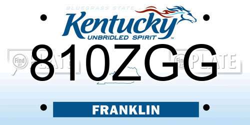 810ZGG Kentucky License Plate