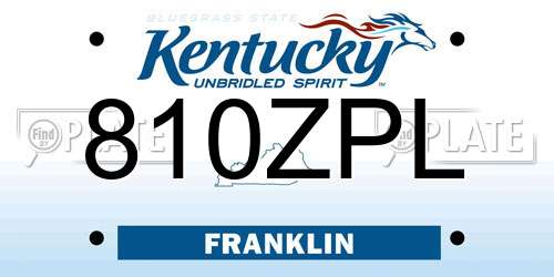 810ZPL Kentucky License Plate
