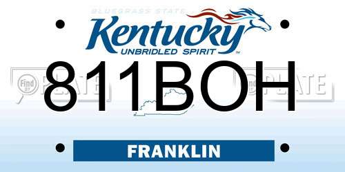 811BOH Kentucky License Plate