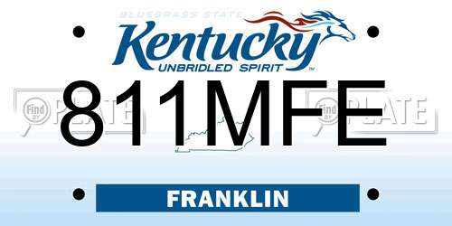 811MFE Kentucky License Plate