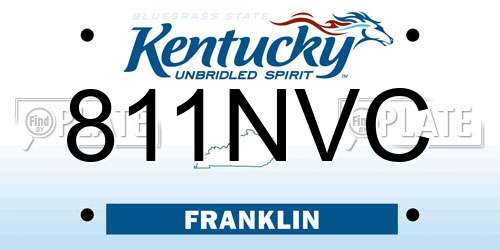 811NVC Kentucky License Plate