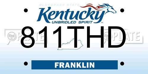 811THD Kentucky License Plate