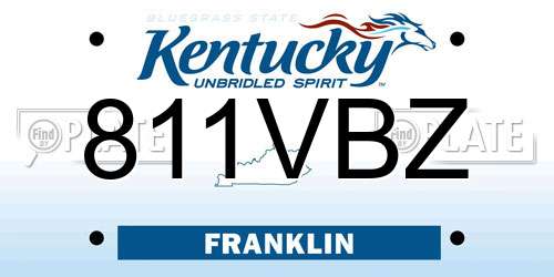 811VBZ Kentucky License Plate