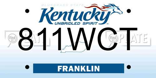 811WCT Kentucky License Plate