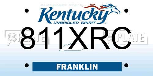 811XRC Kentucky License Plate