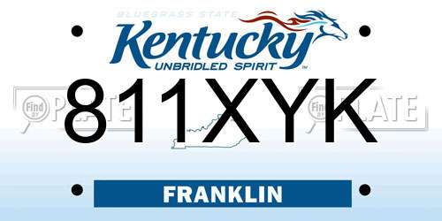 811XYK Kentucky License Plate