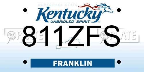 811ZFS Kentucky License Plate