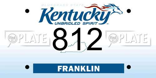 812 Kentucky License Plate