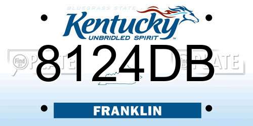 8124DB Kentucky License Plate