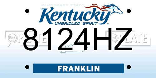 8124HZ Kentucky License Plate