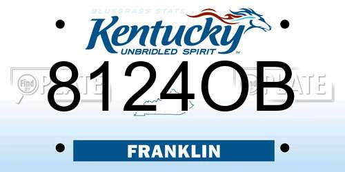 8124OB Kentucky License Plate