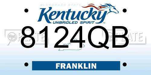 8124QB Kentucky License Plate