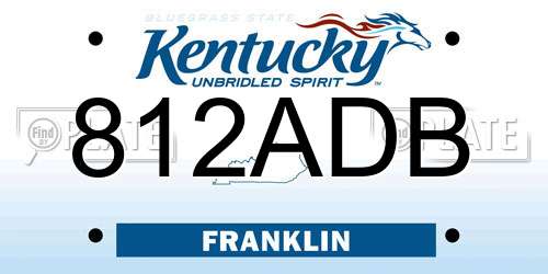 812ADB Kentucky License Plate
