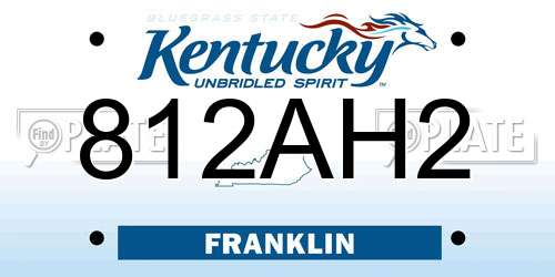 812AH2 Kentucky License Plate