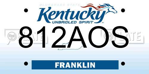 812AOS Kentucky License Plate