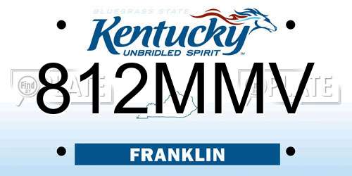 812MMV Kentucky License Plate