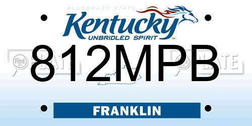 812MPB Kentucky License Plate