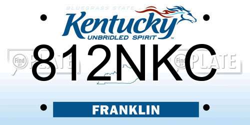 812NKC Kentucky License Plate